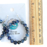 Blue Lapis Lazuli beaded Solid 925 Sterling Silver Earrings