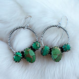 Green Mojave Turquoise Solid 925 Sterling Silver Earrings