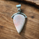 Pink Scolecite Solid 925 Sterling Silver Pendant