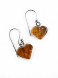 Heart Baltic Amber Solid 925 Sterling Silver Earrings