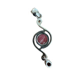 Rhodochrosite & Garnet Solid 925 Sterling Silver Pendant