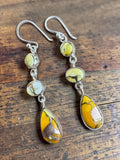 Kingman Honey Dahlia Solid 925 Sterling Silver Earrings