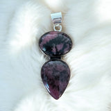 Rhodonite Solid 925 Sterling Silver Pendant