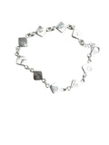 Inlaid Turquoise, Coral, Oyster, Onyx, Malachite Solid 925 Sterling Silver Bracelet