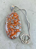 Mushroom Jasper Solid 925 Sterling Silver Pendant with chain
