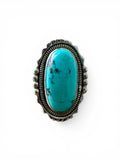 Kingman Turquoise Solid 925 Sterling Silver Ring 7