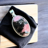 Rhodonite Solid 925 Sterling Silver Pendant