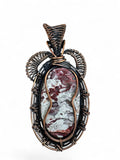 Crazy Lace Agate Copper Wrapped Pendant