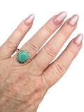 Kingman Turquoise Solid 925 Sterling Silver Ring 9.5