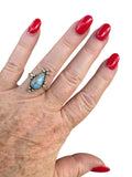 Golden Hills Turquoise Solid 925 Sterling Silver Ring 8