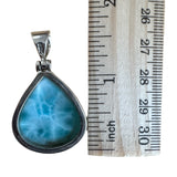Caribbean Larimar Solid 925 Sterling Silver Pendant