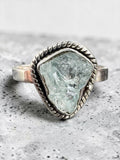 Rough Aquamarine Solid 925 Sterling Silver Ring 9.5