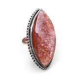 Sunstone Solid 925 Sterling Silver Ring – Size 9