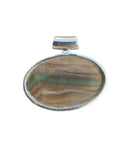 Fluorite & Garnet Solid 925 Sterling Silver Pendant
