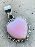 Heart Pink Conch Solid 925 Sterling Silver Pendant