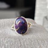 Kingmam Purple Turquoise Solid 925 Sterling Silver RIng