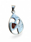Rough Hessonite Garnet Solid 925 Sterling Silver Pendant