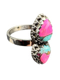 Kingman Cotton Candy Turquoise Solid 925 Sterling Silver Ring 11