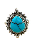 Egyptian Turquoise Solid 925 Sterling Silver Ring 6