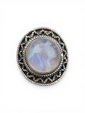 Rainbow Moonstone Solid 925 Sterling Silver Ring 9