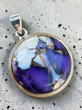 Kingman Violet Dahlia Solid 925 Sterling Silver Pendant