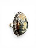 Indonesian Red Marcasite Solid 925 Sterling Silver Ring 8