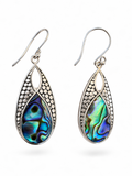 Abalone Solid 925 Sterling Silver Earrings