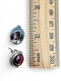 Kingman Red Rose Dahlia Solid 925 Sterling Silver Stud Earrings