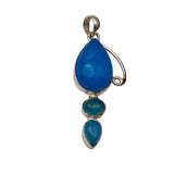 Blue Chalcedony Solid 925 Sterling Silver Pendant