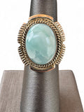 Caribbean Larimar Solid 925 Sterling Silver Ring 6