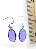 Pink lab Opal Solid 925 Sterling Silver Earrings