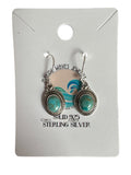 Kingman Turquoise Solid 925 Sterling Silver Earrings