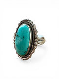 Kingman Turquoise Solid 925 Sterling Silver Ring 7