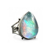 Aurora Opal Solid 925 Sterling Silver Ring 10