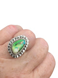 Kingman Peacock Dahlia Solid 925 Sterling Silver Ring 6