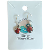 Kingman Pink Dahlia Turquoise Solid 925 Sterling Silver Earrings