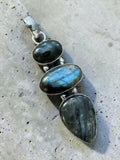 Labradorite Silver Overlay Pendant