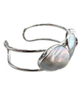 Mother of Pearl Solid 925 Sterling Silver Cuff Bracelet