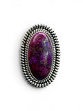 Kingman Purple Mojave Turquoise Solid 925 Sterling Silver Ring 6