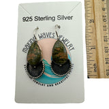 Unakite Solid 925 Sterling Silver Earrings