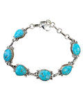 White Water Turquoise Solid 925 Sterling Silver Bracelet