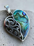 Abalone Heart Solid 925 Sterling Silver Pendant