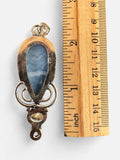 Owyhee Opal &!Moonstone Silver Overlay Pendant