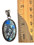 Azurite Chrysocolla Solid 925 Sterling Silver Pendant
