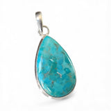 Kingman Turquoise Solid 925 Sterling Silver Pendant