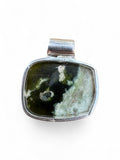 Chrome Chalcedony & Peridot Solid 925 Sterling Silver Pendant