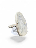 Faceted Rainbow Moonstone Solid 925 Sterling Silver Ring 7