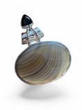 Botswana Agate & Onyx Solid 925 Sterling Silver Pendant