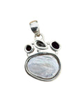 Pearl Multi-Stone Solid 925 Sterling Silver Pendant