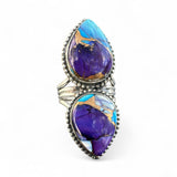 Kingman Purple Dahlia Solid 925 Sterling Silver Ring 7